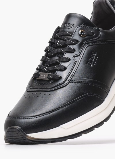 Ανδρικά Παπούτσια Δετά A7521 Μαύρο Δέρμα Boss shoes