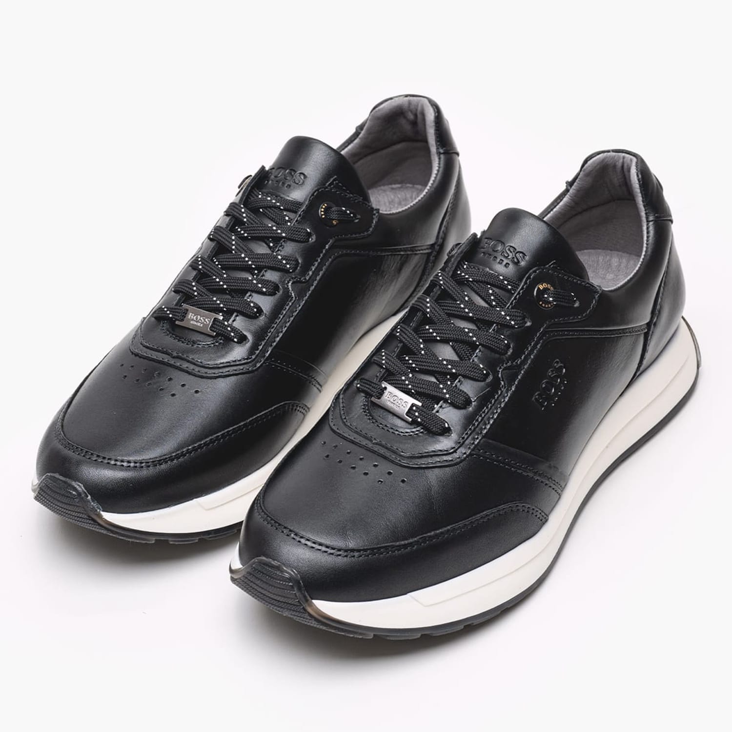 Ανδρικά Παπούτσια Casual B230.B Μαύρο Δέρμα Boss shoes Ανδρικά Παπούτσια Casual B230.B Μαύρο Δέρμα Boss shoes