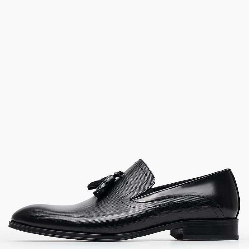 Ανδρικά Μοκασίνια B5429.Point Μαύρο Δέρμα Boss shoes