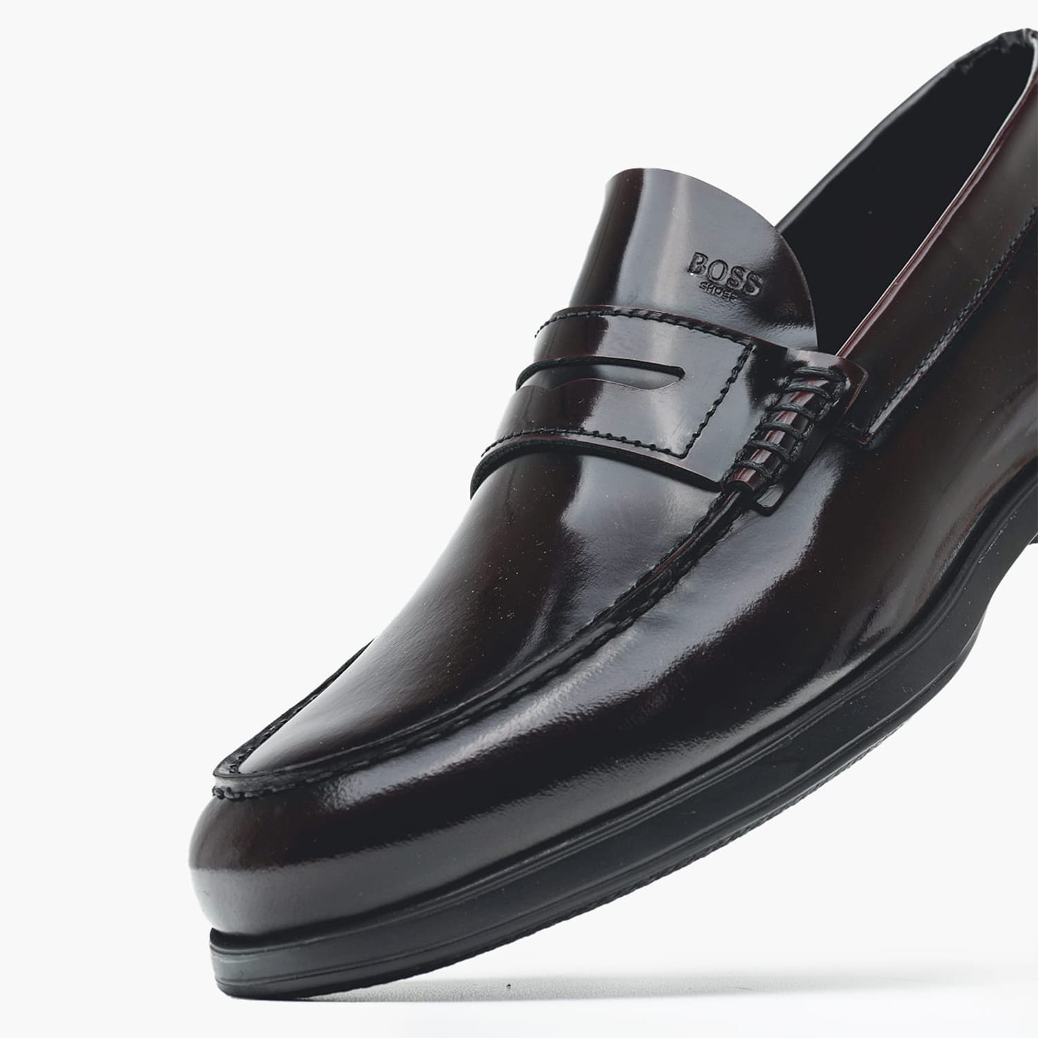 Ανδρικά Μοκασίνια B6487 Μπορντό Δέρμα Boss shoes