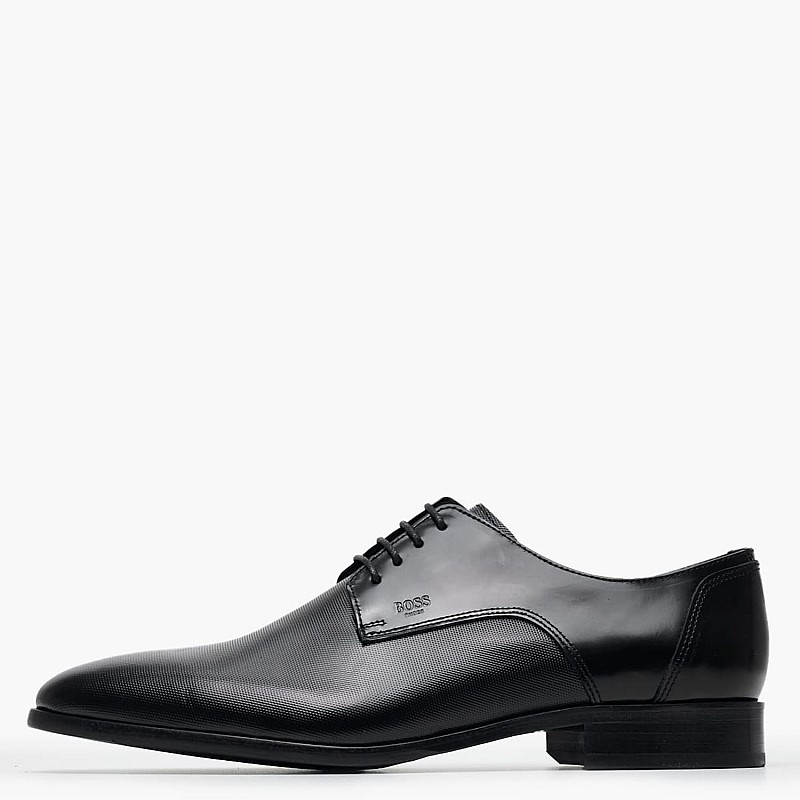 Ανδρικά Παπούτσια Δετά B7513.Point Μαύρο Δέρμα Boss shoes