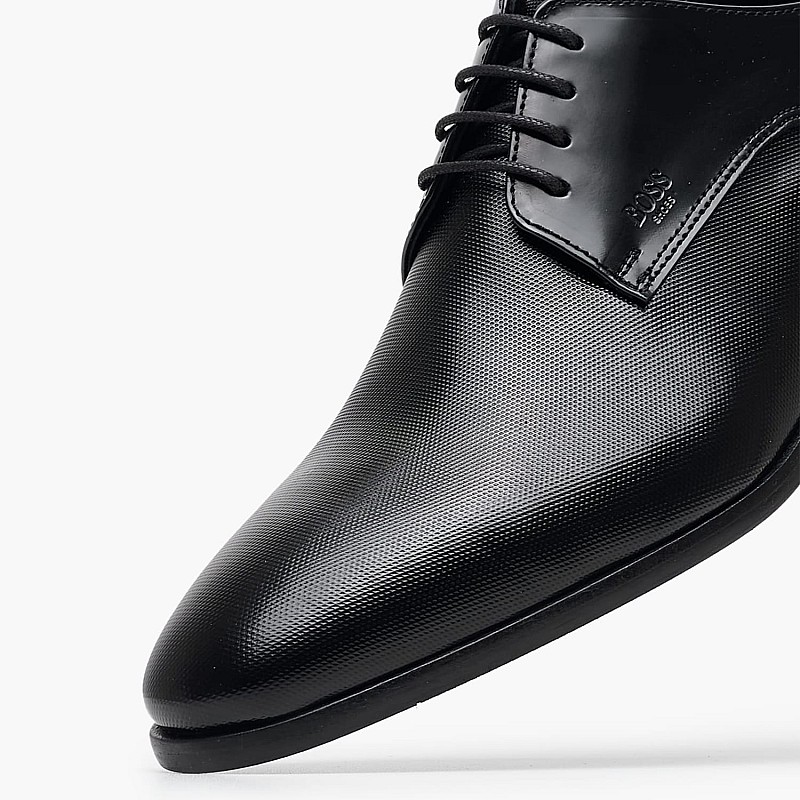 Ανδρικά Παπούτσια Δετά B7513.Point Μαύρο Δέρμα Boss shoes