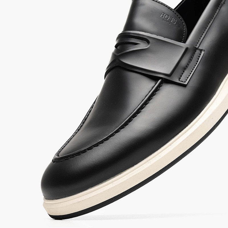 Ανδρικά Μοκασίνια B7537 Μαύρο Δέρμα Boss shoes