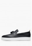 Ανδρικά Μοκασίνια B7686.Lea Μαύρο Δέρμα Boss shoes