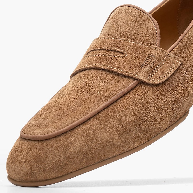 Ανδρικά Μοκασίνια B7729 Ταμπά Δέρμα Καστόρι Boss shoes