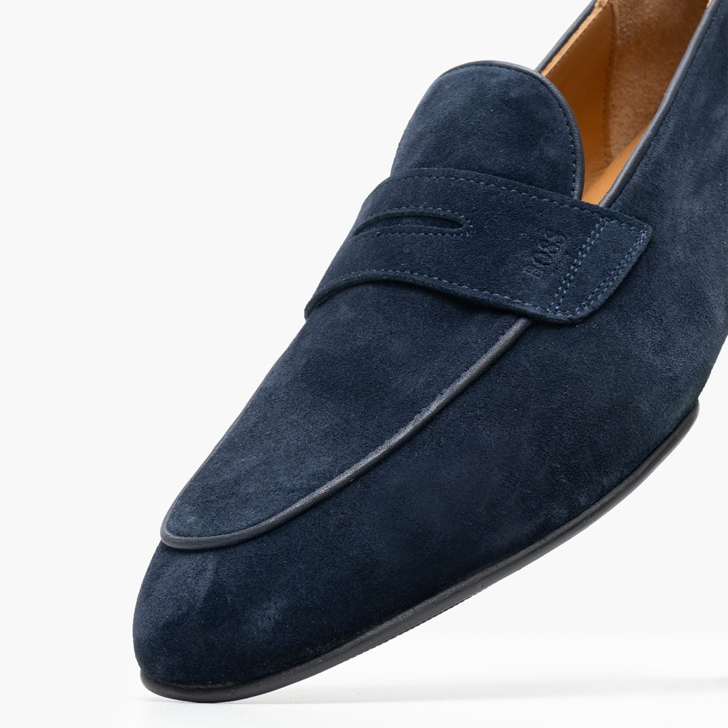 Ανδρικά Μοκασίνια B7729 Μπλε Δέρμα Καστόρι Boss shoes