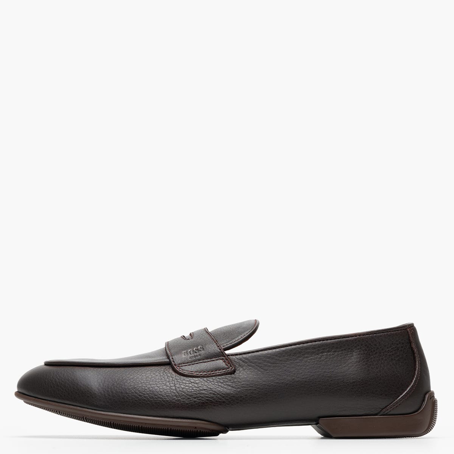 Men Moccasins B7729 Brown Leather Boss shoes