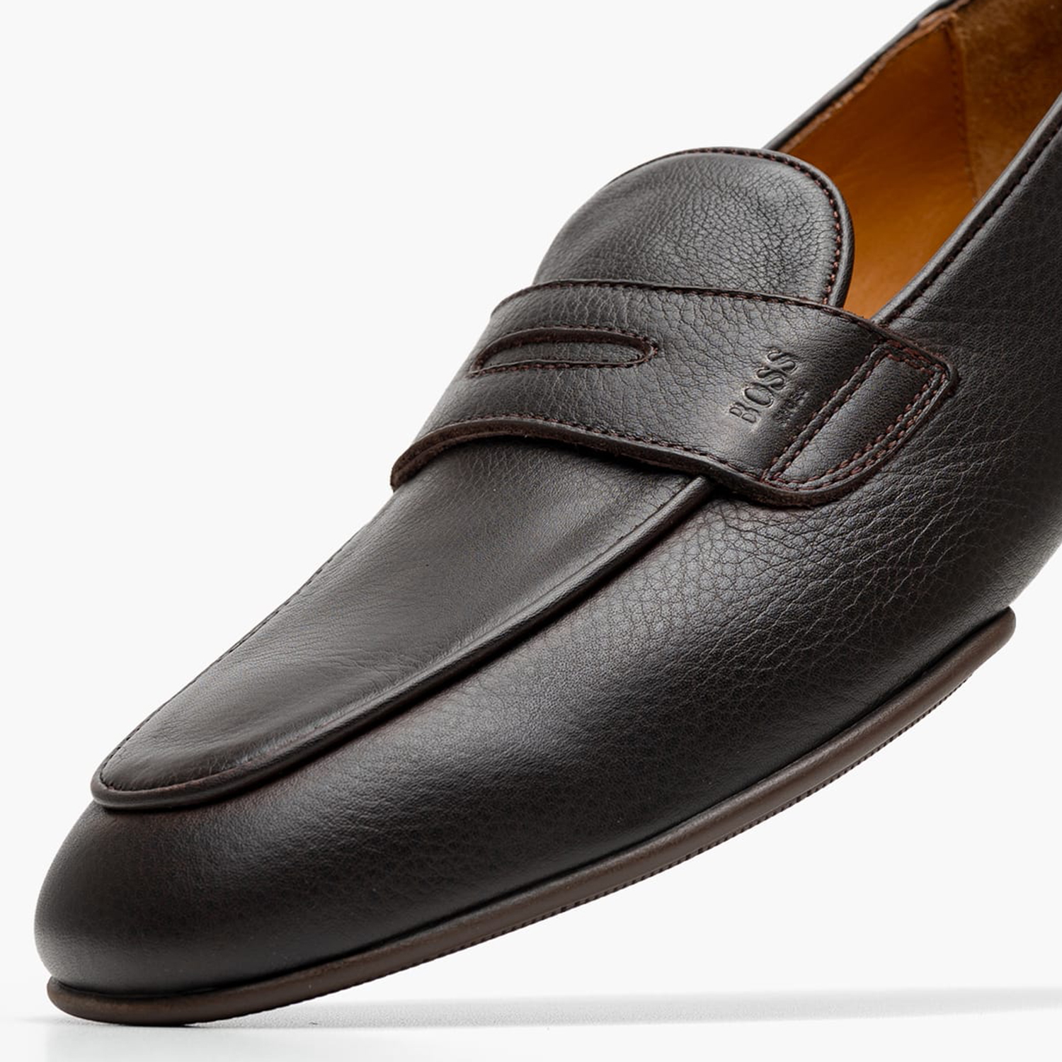 Men Moccasins B7729 Brown Leather Boss shoes