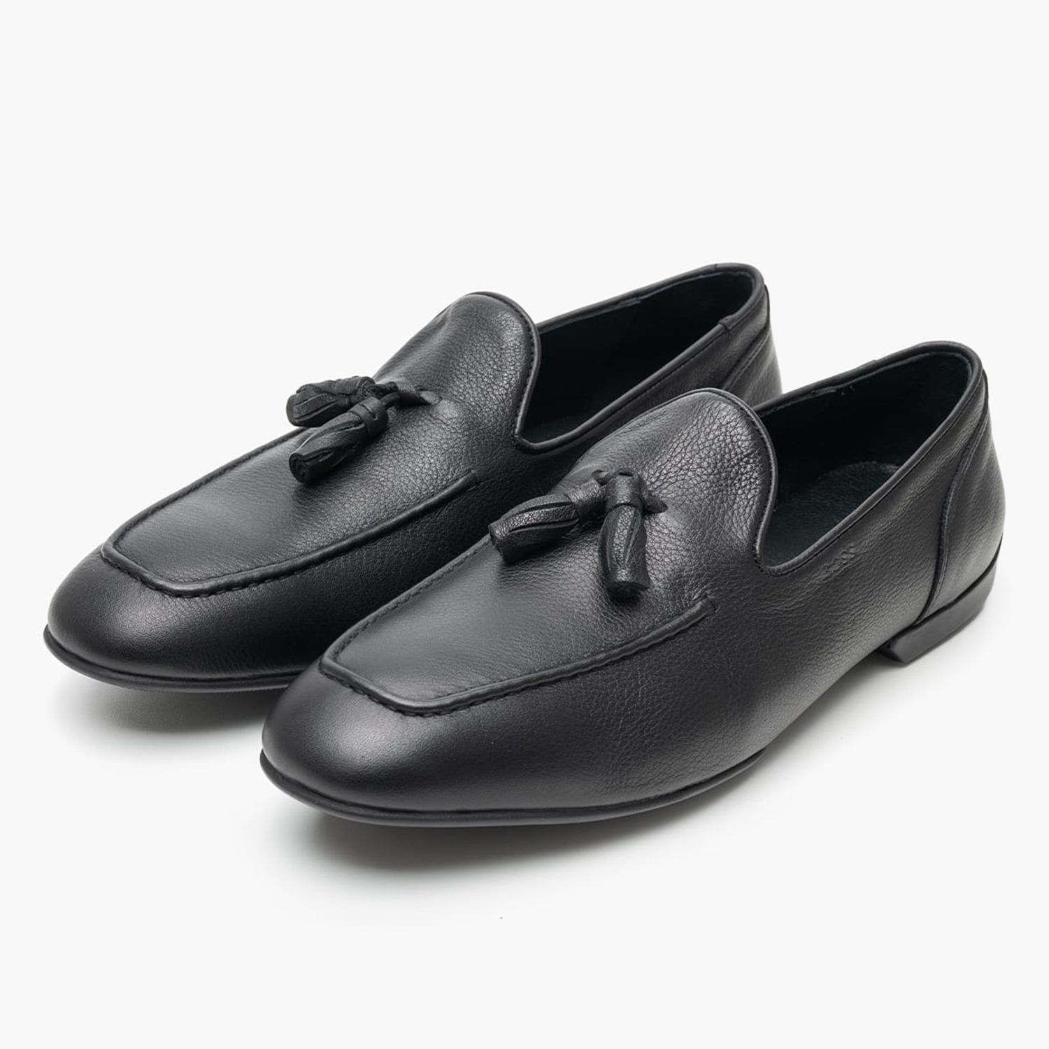 Men Moccasins B7730 Black Leather Boss shoes