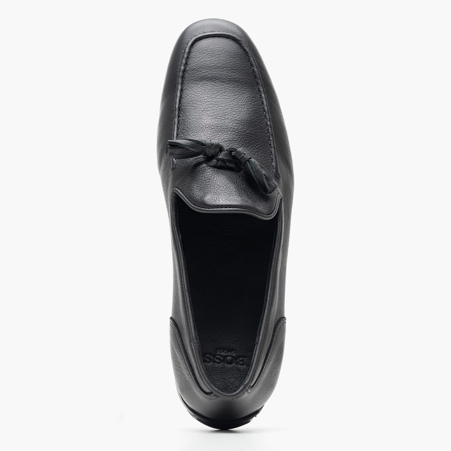 Men Moccasins B7730 Black Leather Boss shoes
