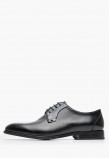 Ανδρικά Παπούτσια Δετά B7733.Point Μαύρο Δέρμα Boss shoes