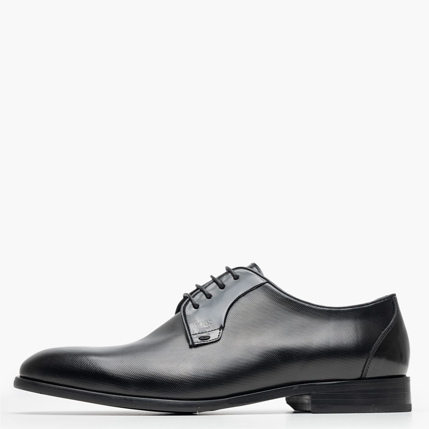 Ανδρικά Παπούτσια Δετά B7733.Point Μαύρο Δέρμα Boss shoes
