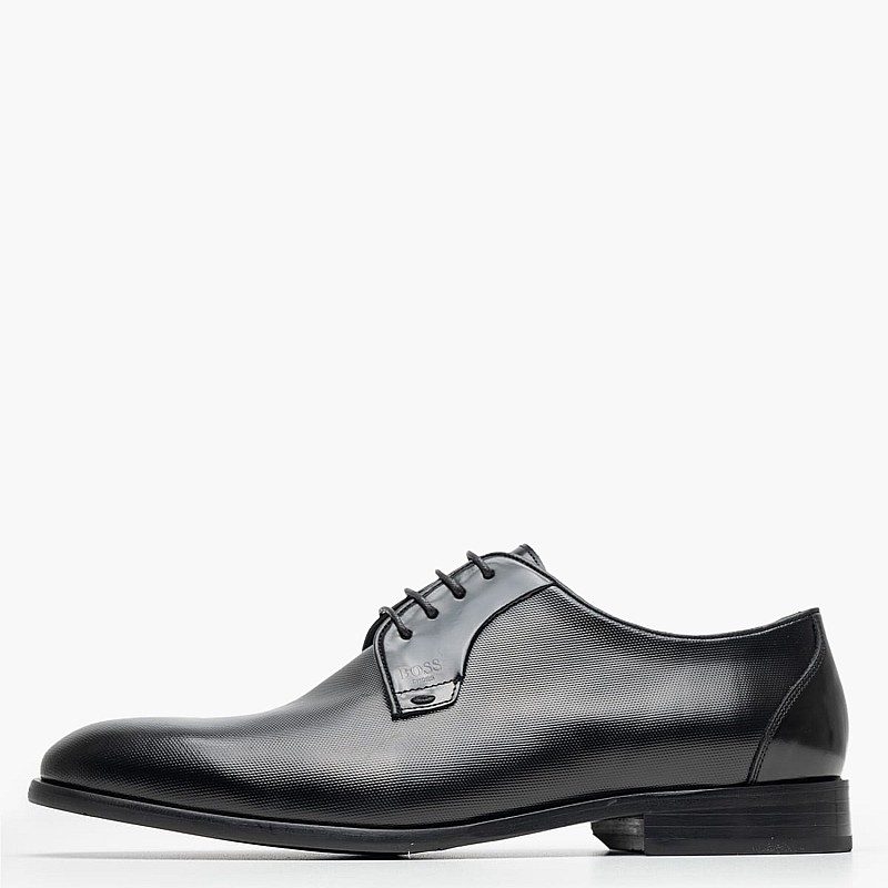 Ανδρικά Παπούτσια Δετά B7733.Point Μαύρο Δέρμα Boss shoes