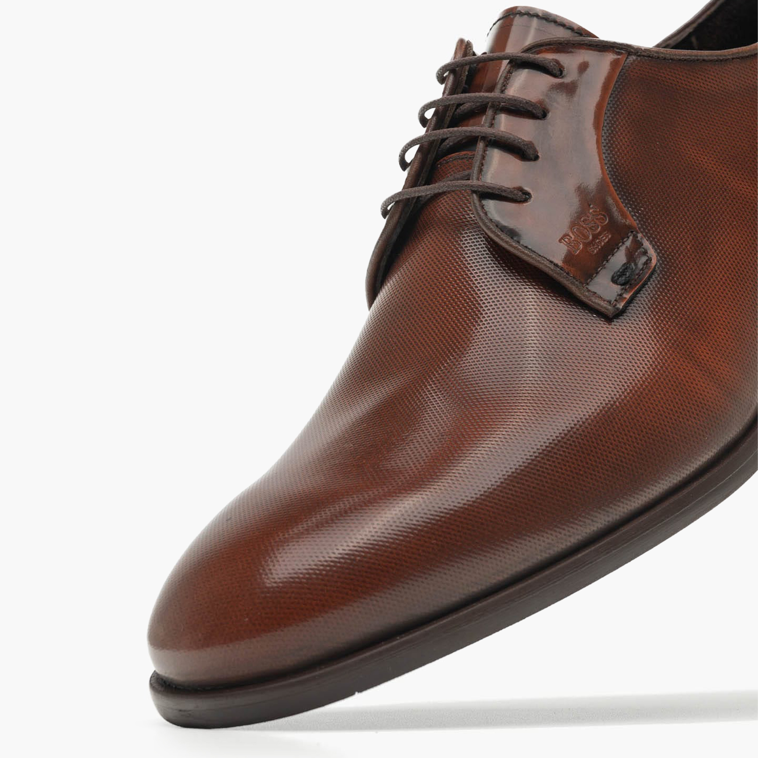 Ανδρικά Παπούτσια Δετά B7733.Point Ταμπά Δέρμα Boss shoes