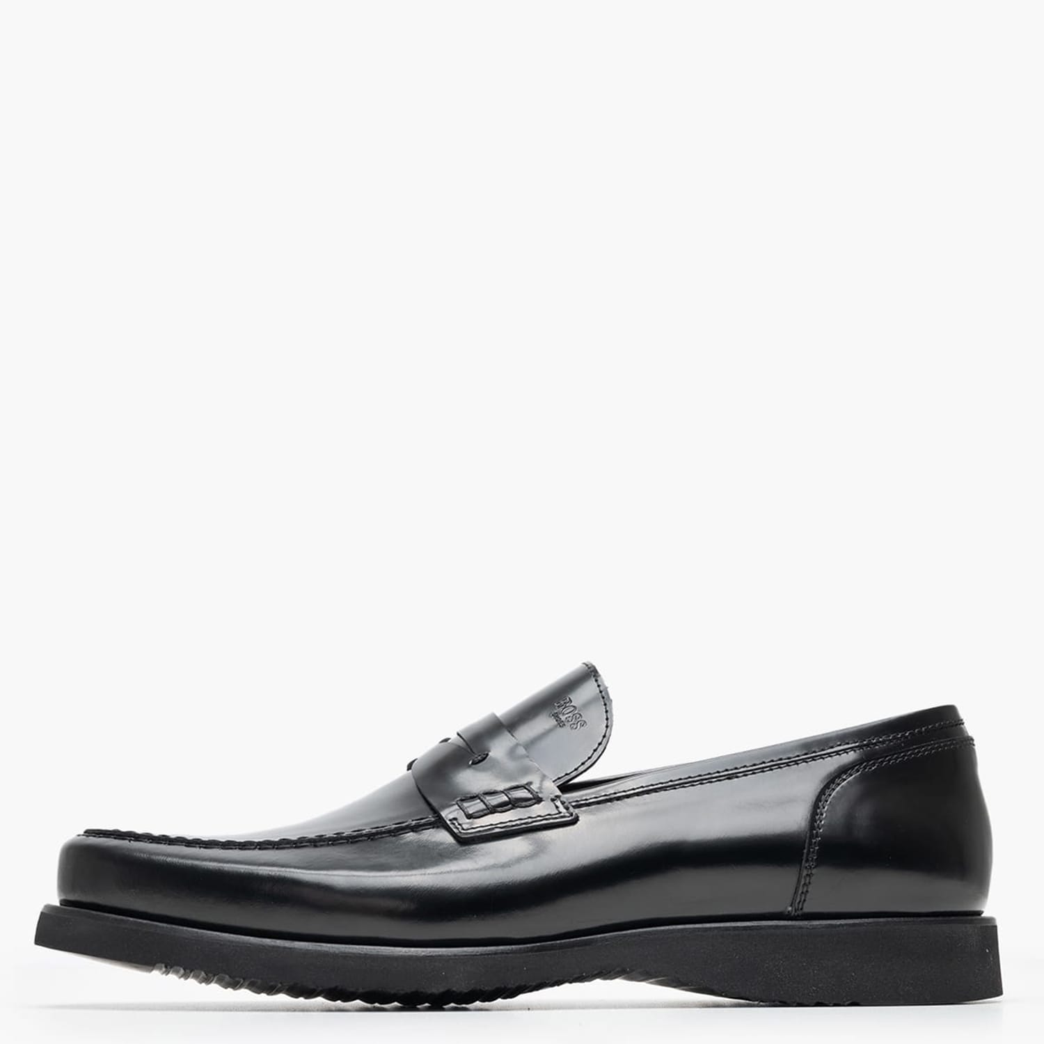 Men Moccasins B7745 Black Leather Boss shoes