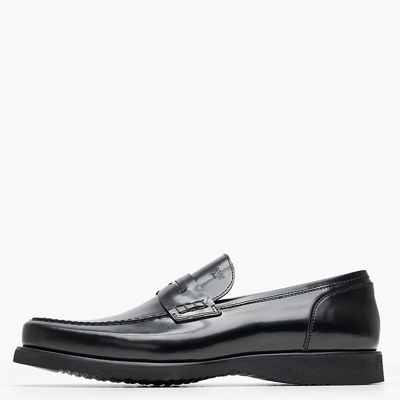 Ανδρικά Μοκασίνια B7745 Μαύρο Δέρμα Boss shoes