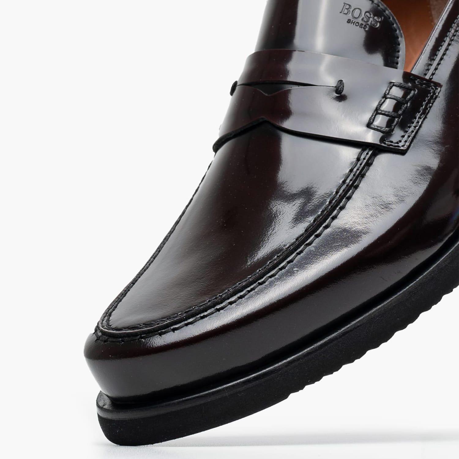 Ανδρικά Μοκασίνια B7745 Μπορντό Δέρμα Boss shoes