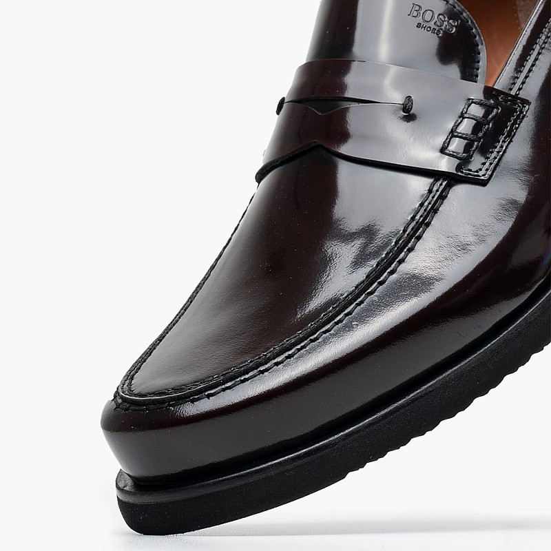 Men Moccasins B7745 Bordo Leather Boss shoes