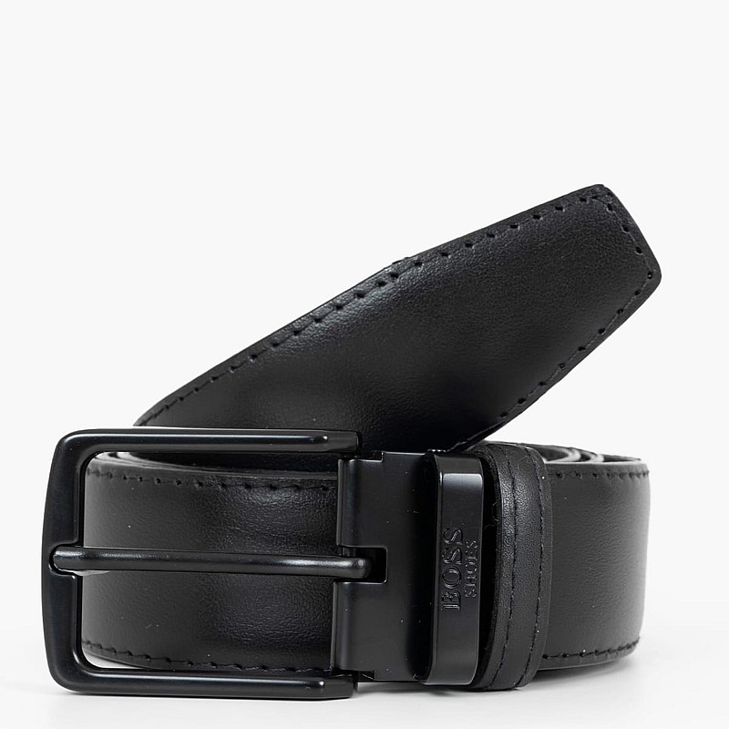 Men Belts BB003 Black Leather Boss shoes