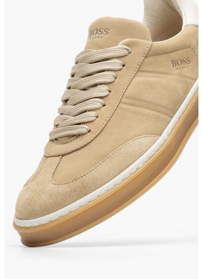 Ανδρικά Παπούτσια Casual BC110.A Μπεζ Δέρμα Boss shoes
