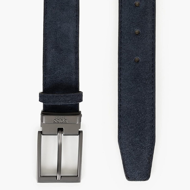 Men Belts BB017.B Blue Buckskin Boss shoes