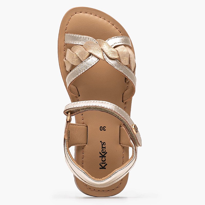 Kids Flip Flops & Sandals Betty.Or Gold Leather Kickers