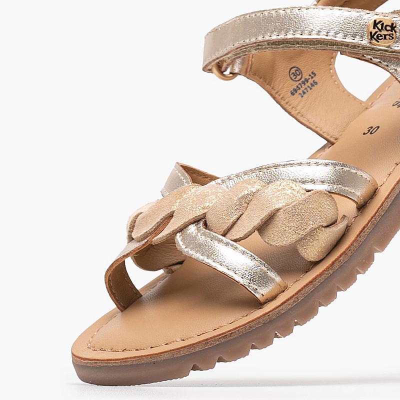 Kids Flip Flops & Sandals Betty.Or Gold Leather Kickers