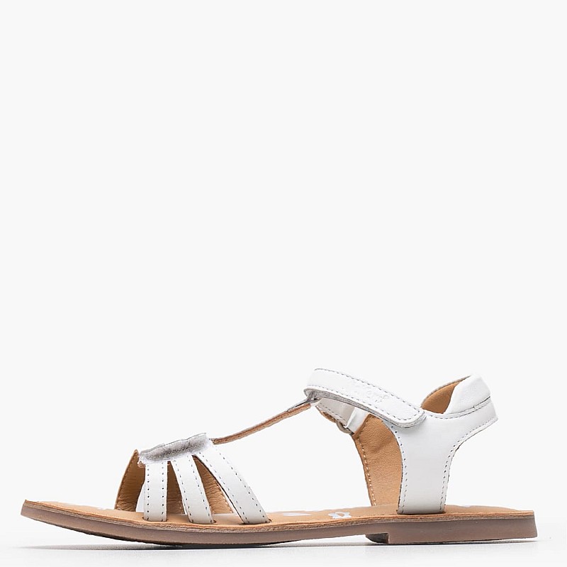 Kids Flip Flops & Sandals Diamanto.B White Leather Kickers