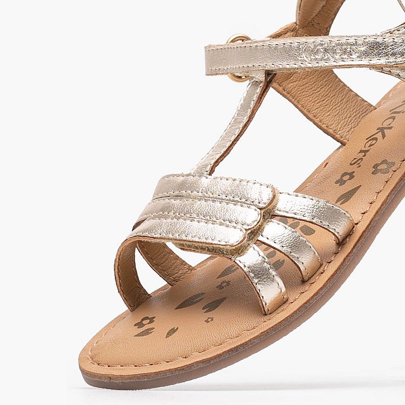 Kids Flip Flops & Sandals Diamanto.Or Gold Leather Kickers