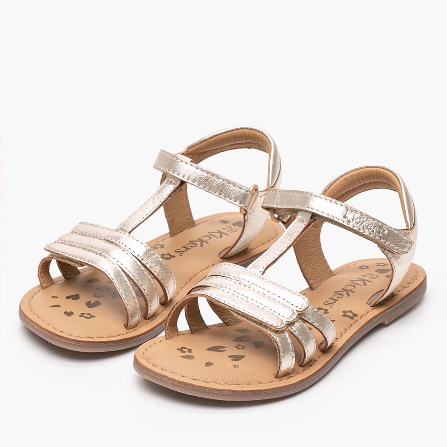 Kids Flip Flops & Sandals Diamanto.Or Gold Leather Kickers Kids Flip Flops & Sandals Diamanto.Or Gold Leather Kickers