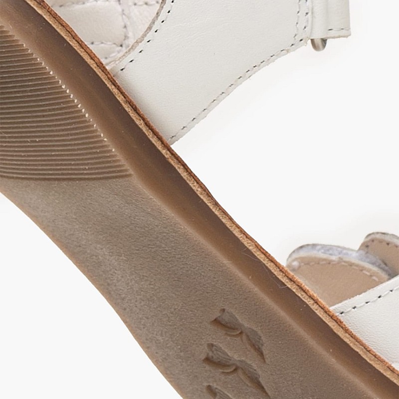 Kids Flip Flops & Sandals Dyastar White Leather Kickers