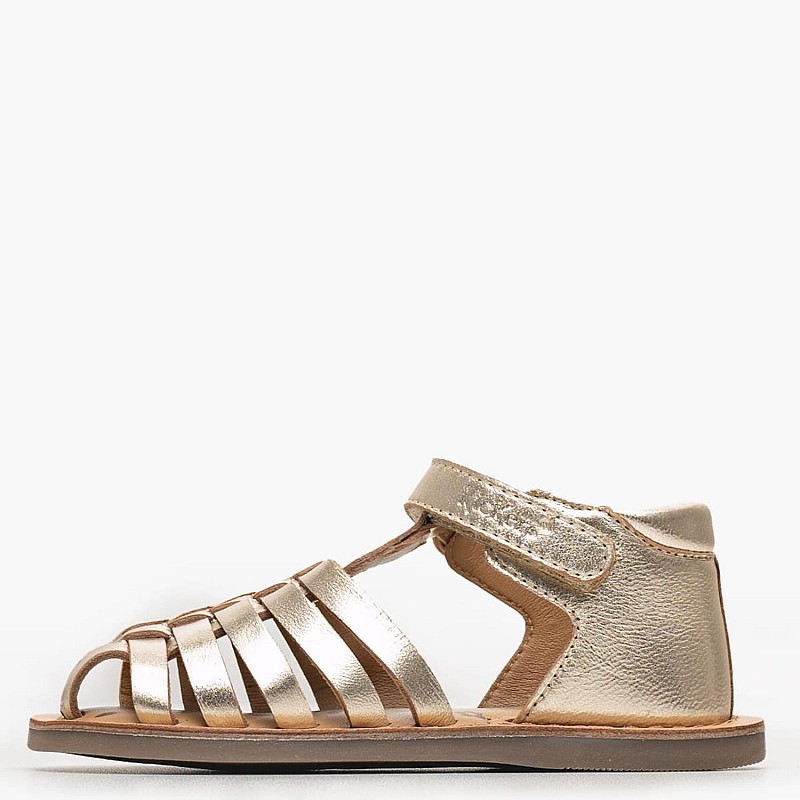 Kids Flip Flops & Sandals Kick.Dilola Gold Leather Kickers