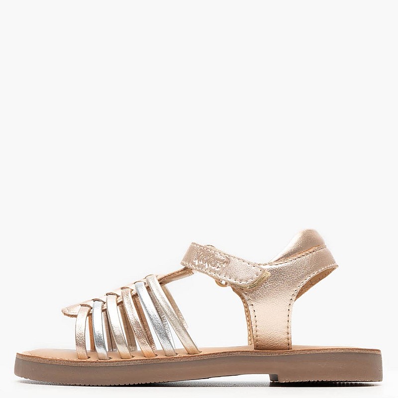 Kids Flip Flops & Sandals Kick.Prella Bronze Leather Kickers