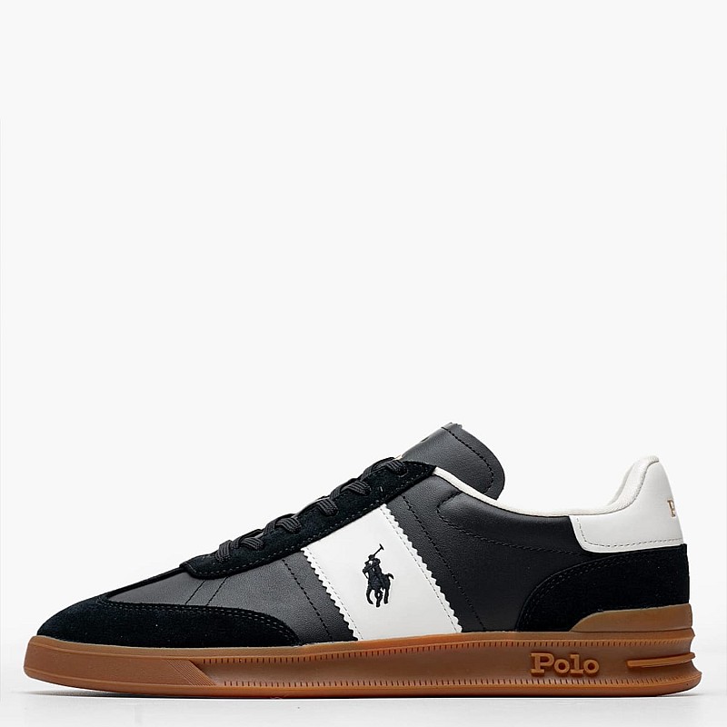 Ανδρικά Παπούτσια Casual Aera.Pp Μαύρο Δέρμα Καστόρι Ralph Lauren