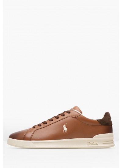 Ανδρικά Παπούτσια Casual Train89 Καφέ Δέρμα Ralph Lauren