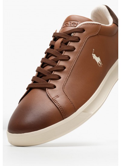 Ανδρικά Παπούτσια Casual Train89 Καφέ Δέρμα Ralph Lauren