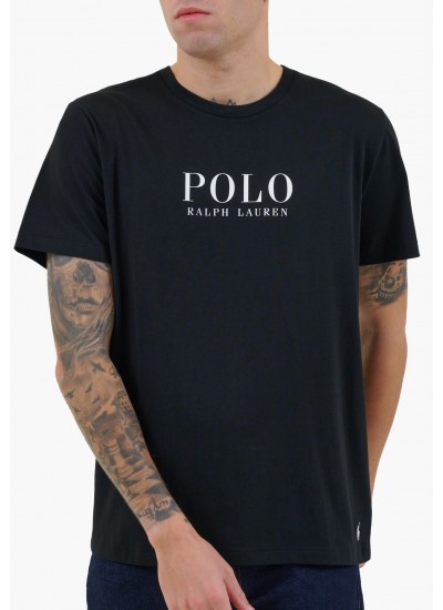 Ανδρικές Μπλούζες Fall.Crew Μαύρο Βαμβάκι Ralph Lauren