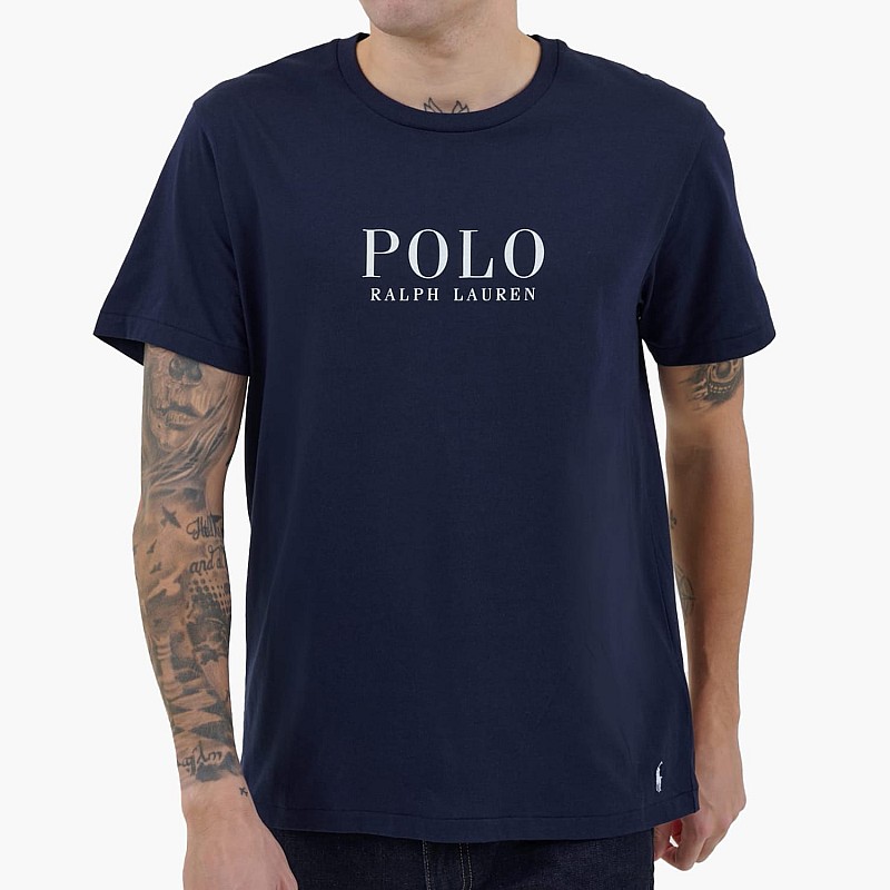 Men T-Shirts Fall.Crew DarkBlue Cotton Ralph Lauren