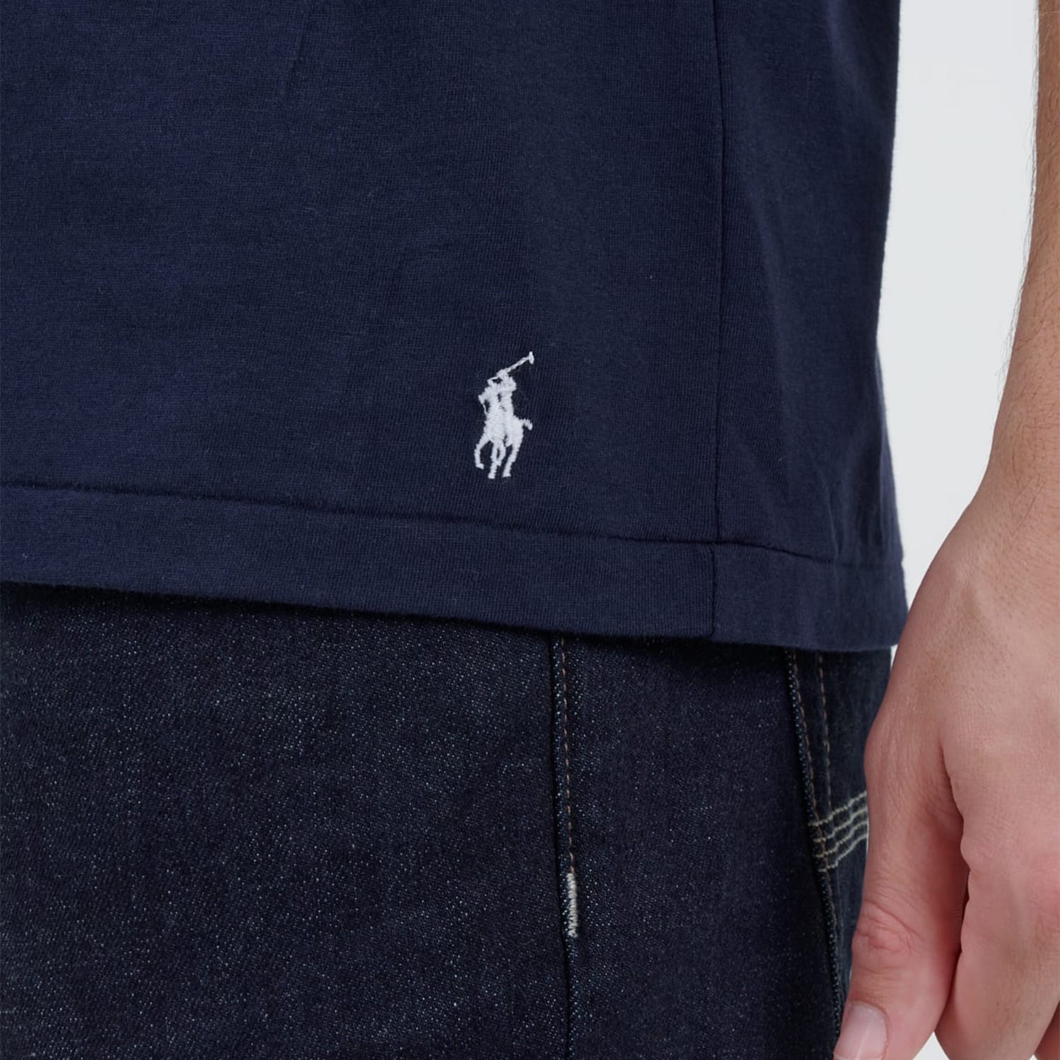 Men T-Shirts Fall.Crew DarkBlue Cotton Ralph Lauren