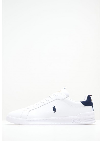 Ανδρικά Παπούτσια Casual Hrt.3003.W Άσπρο Δέρμα Ralph Lauren