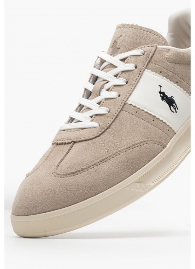 Ανδρικά Παπούτσια Casual Hrt.Aera Μπεζ Δέρμα Καστόρι Ralph Lauren