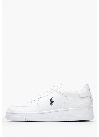 Ανδρικά Παπούτσια Casual Masters.Skw Άσπρο Δέρμα Ralph Lauren