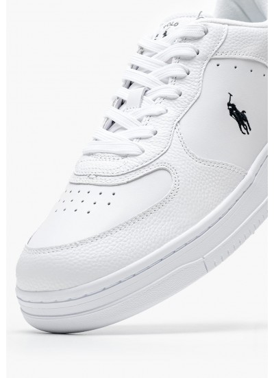 Ανδρικά Παπούτσια Casual Masters.Skw Άσπρο Δέρμα Ralph Lauren