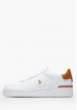 Ανδρικά Παπούτσια Casual Masters.Tumbled Άσπρο Δέρμα Ralph Lauren