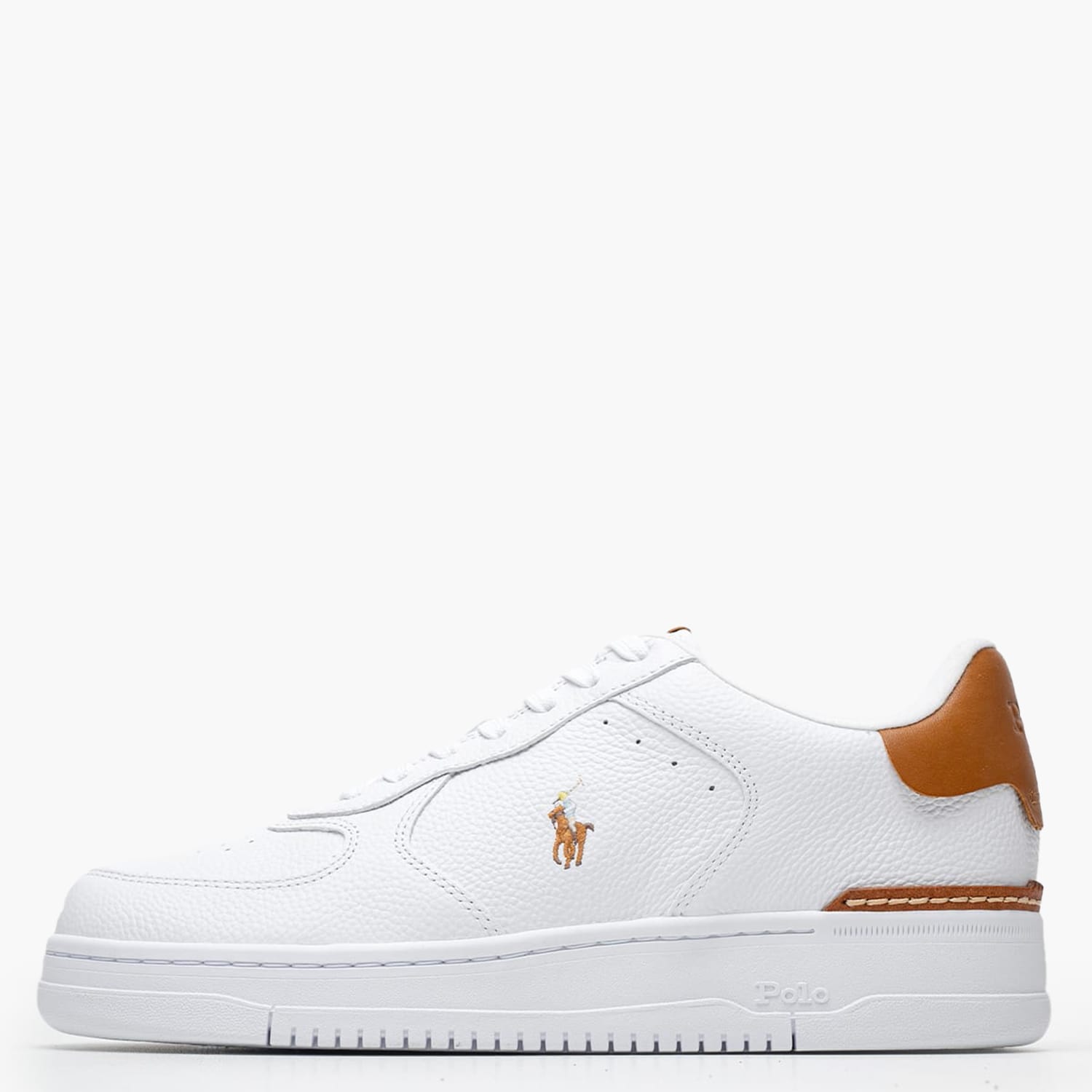 Ανδρικά Παπούτσια Casual Masters.Tumbled Άσπρο Δέρμα Ralph Lauren