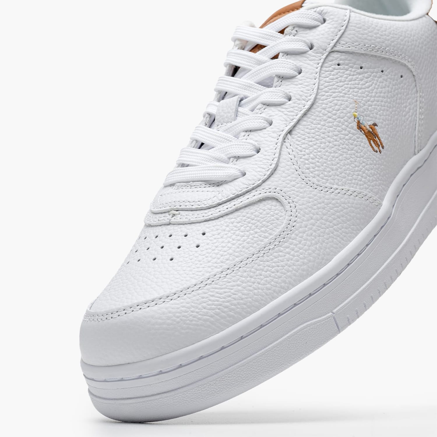 Ανδρικά Παπούτσια Casual Masters.Tumbled Άσπρο Δέρμα Ralph Lauren