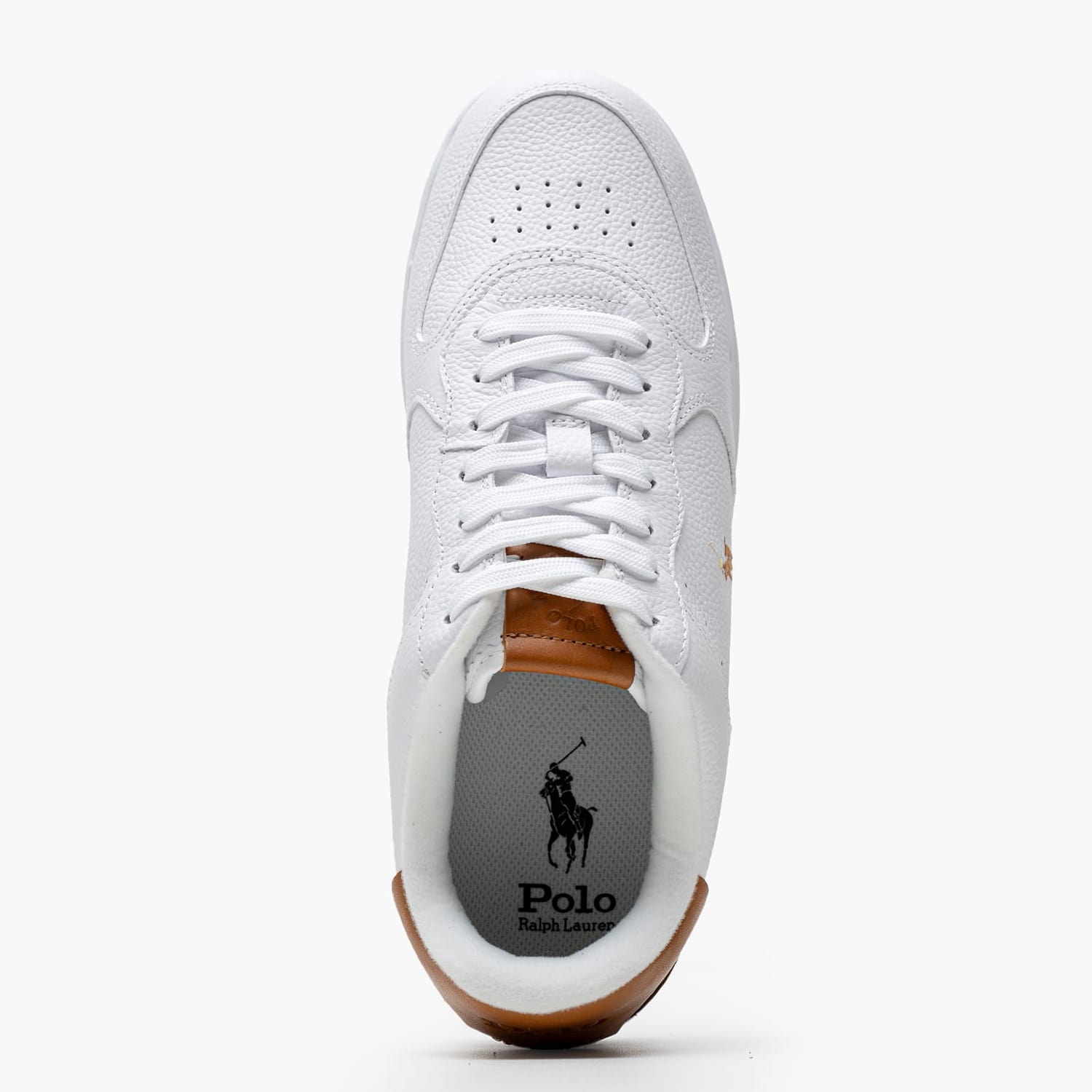 Ανδρικά Παπούτσια Casual Masters.Tumbled Άσπρο Δέρμα Ralph Lauren