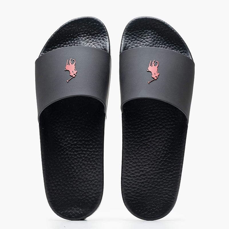 Men Flip Flops & Sandals Slide Black Rubber Ralph Lauren