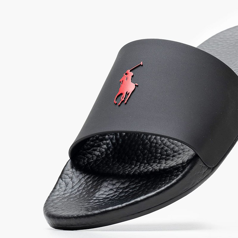 Men Flip Flops & Sandals Slide Black Rubber Ralph Lauren