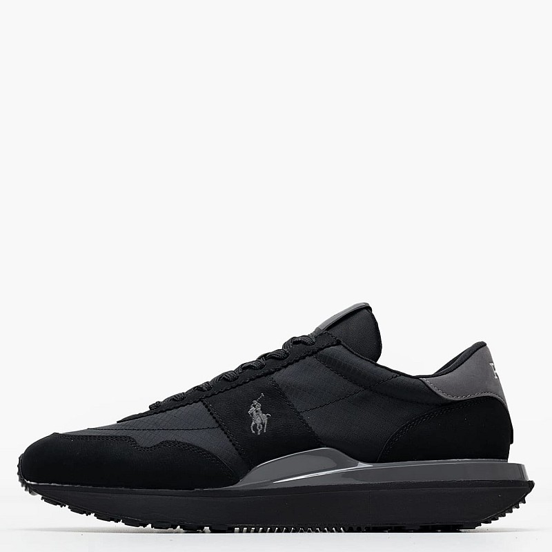 Men Casual Shoes Train89.Low Black Leather-Fabric Ralph Lauren
